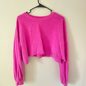 Pink cropped hoodie from j crew size xl